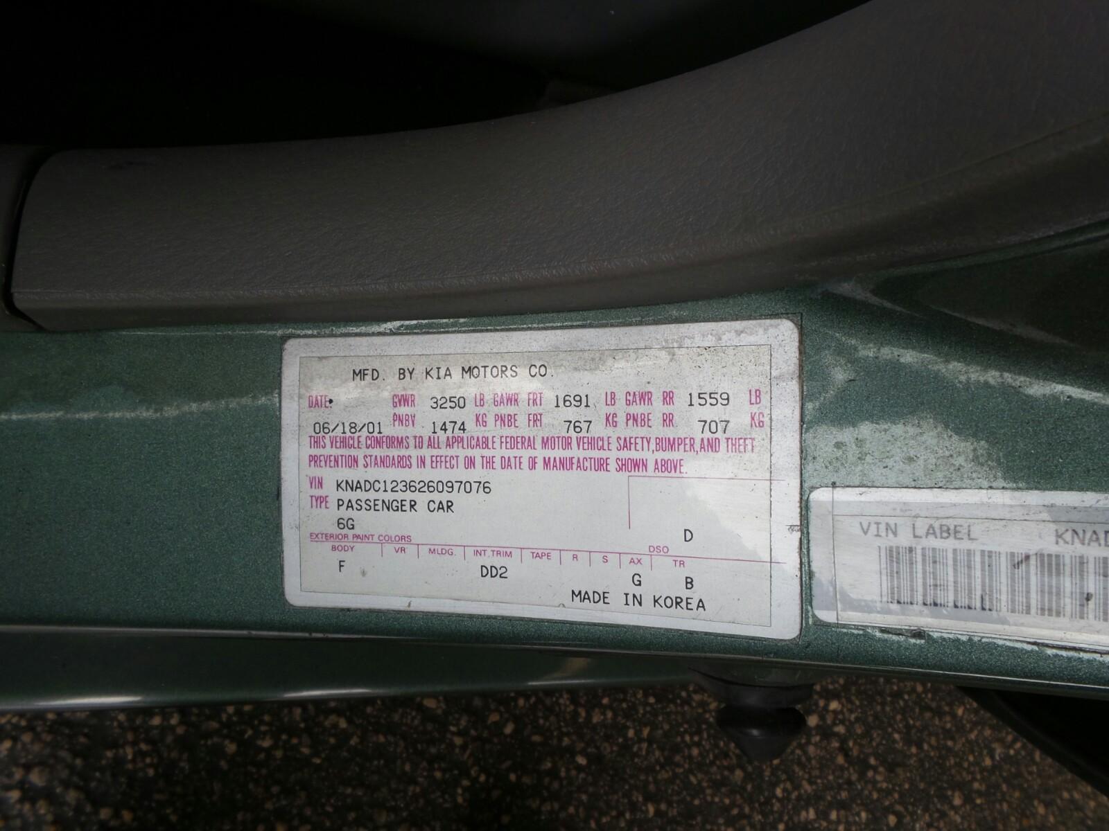 instruction on how to find paint code on kia
