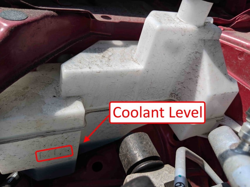 check nissan engine coolant level