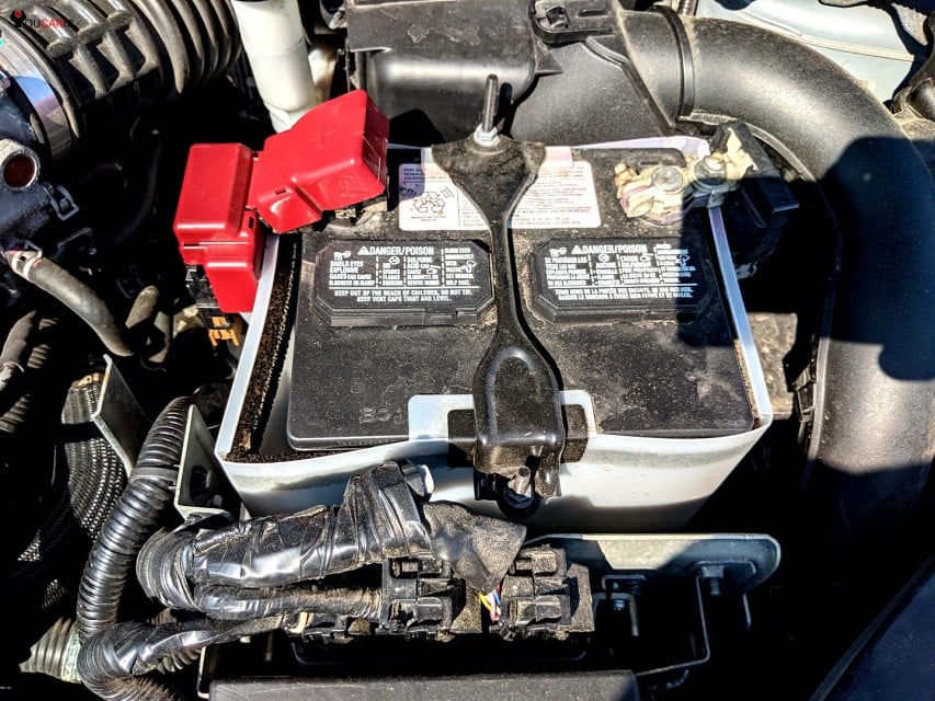 Location of the battery on a Nissan Sentra