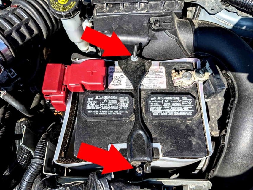 Nissan car battery replacement, nuts that need to be removed to change battery