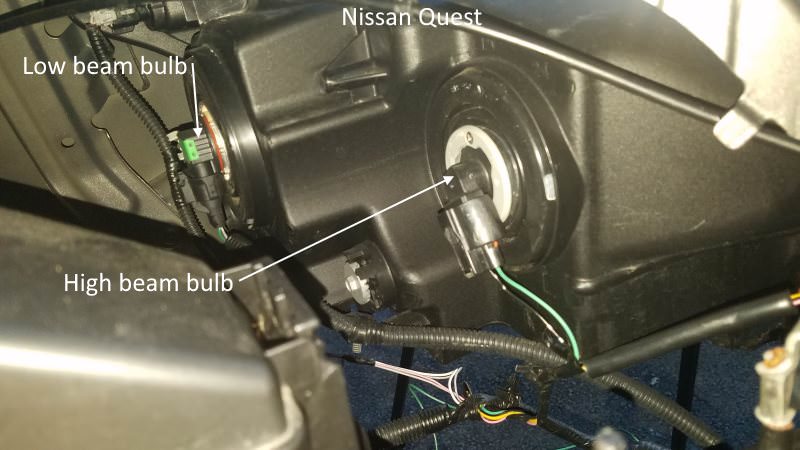 How to replace Nissan Quest bright light bulb