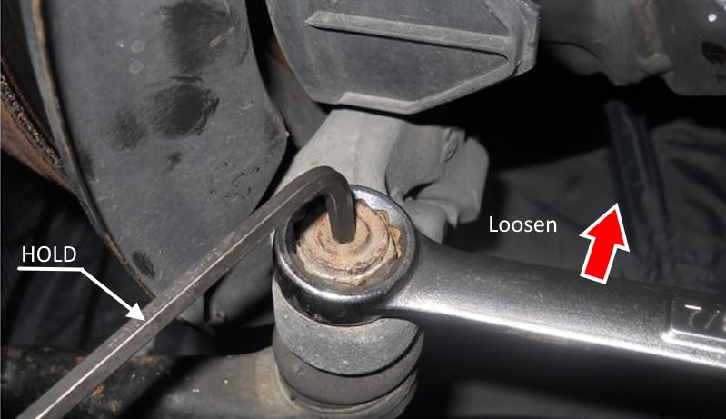 Using a Castle Nut to remove the tie rod