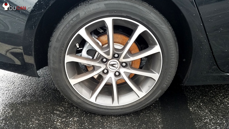 remove tire to replace tie rod on ACURA model