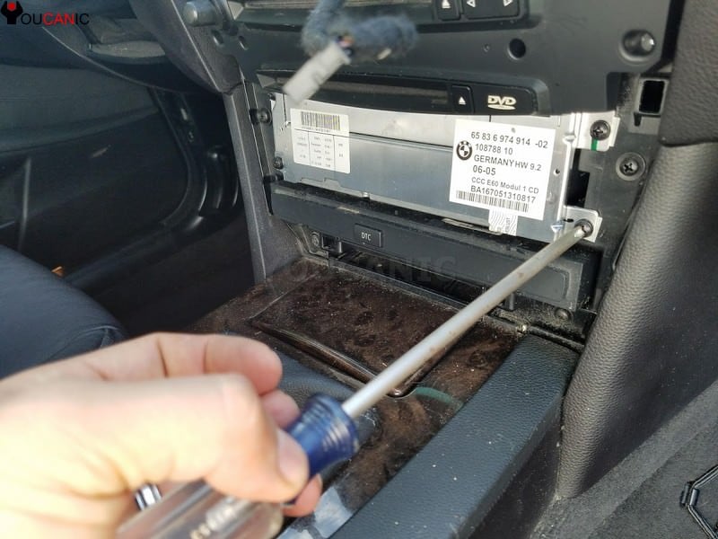 removing screw on the car radio