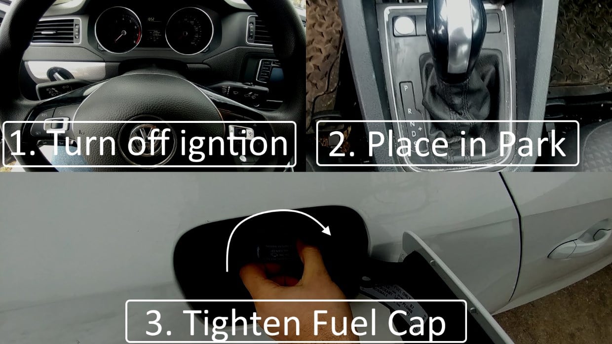 Causes of VW check engine light fuel cap
