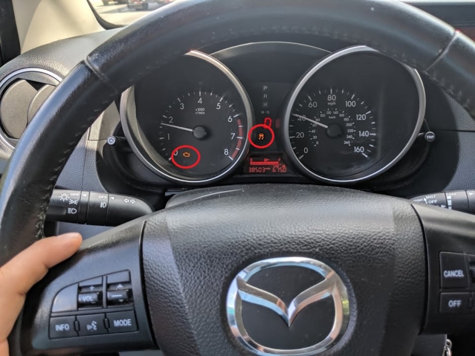 Mazda check engine light flashing and traction control light on