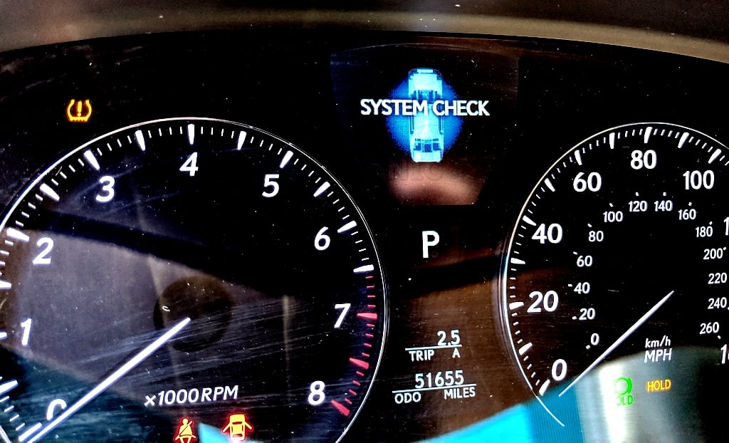 lexus check engine system check flashing