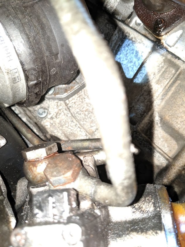 power steering line bolt leak