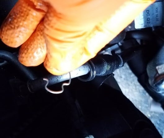 remove c clip from transmission hose