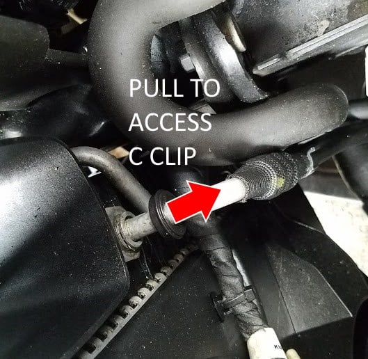 disconnecting the transmission hose