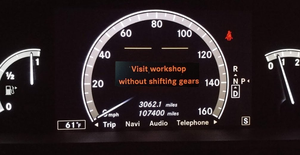 mERCEDES VISIT WORKSHOP WITHOUT SHIFTING GEARS