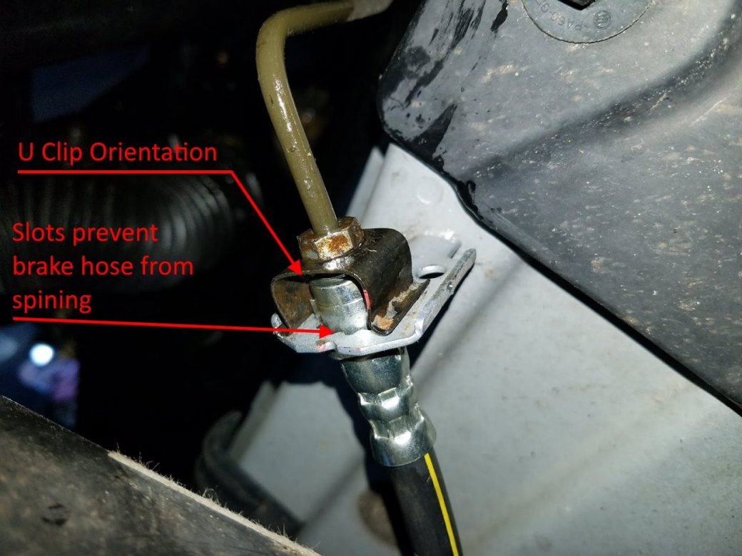 mercedes brake hose replacement clip installation