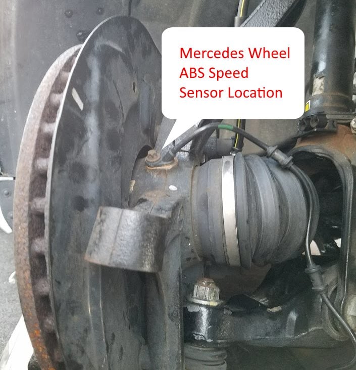 Mercedes ABS wheel speed sensor location