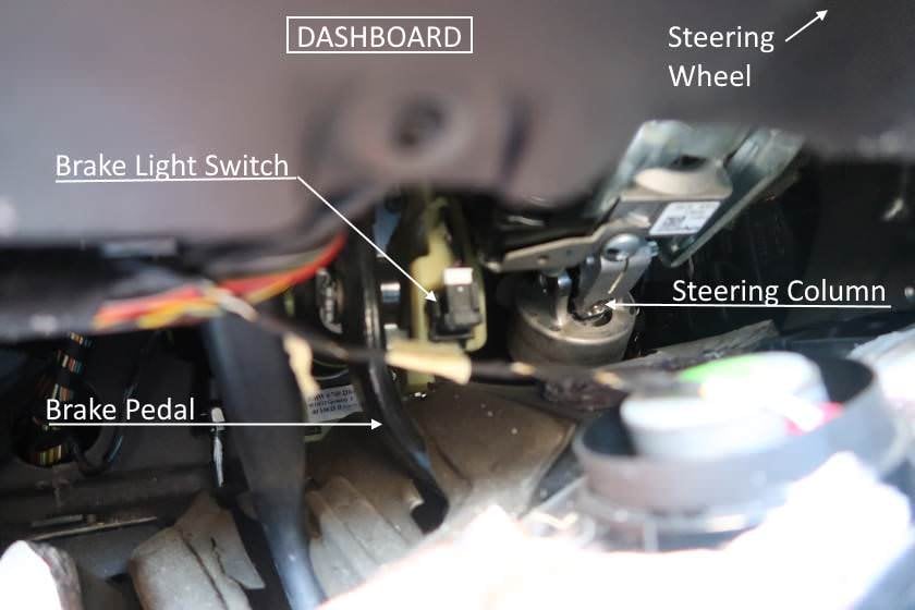location of brake light switch