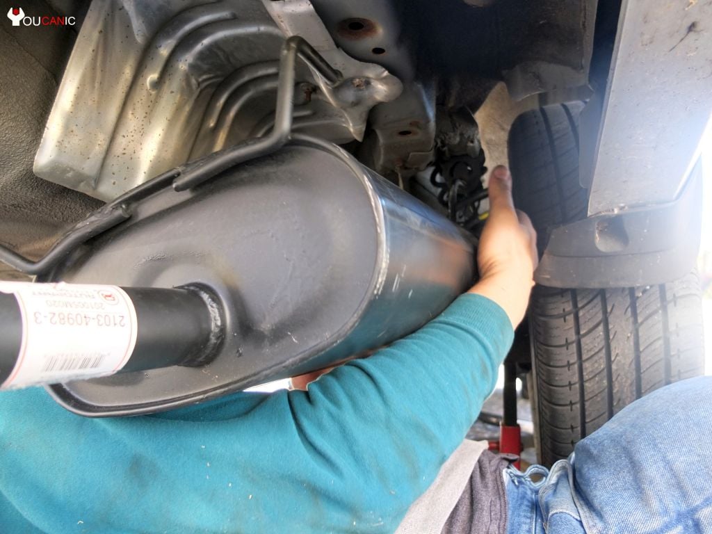 how to replace muffler strap on cavalier