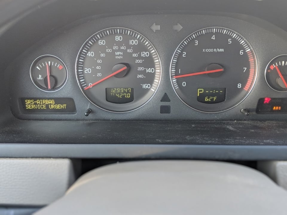 intermittent volvo abs airbag warning light