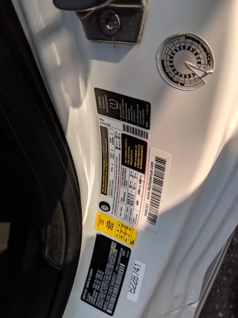 BMW paint code sticker