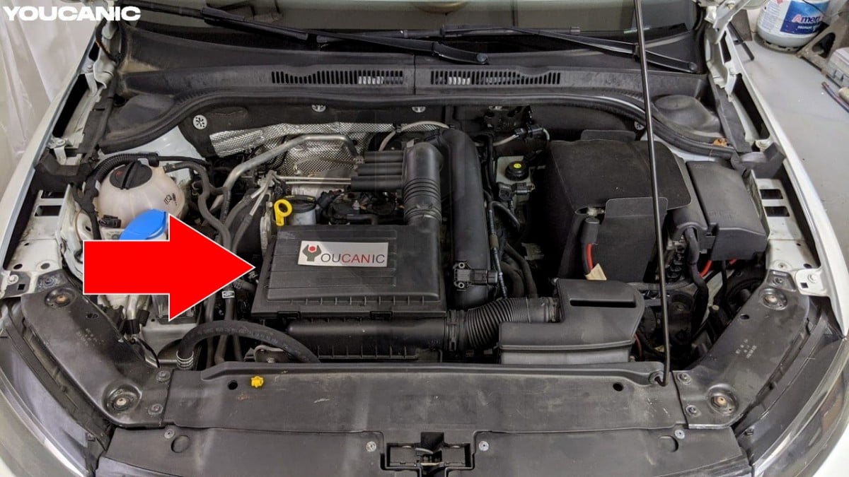 vw engine air filter location