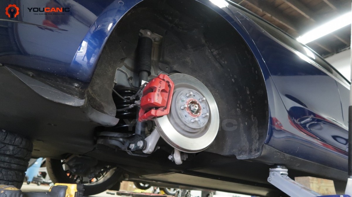 tesla rear brake pad replacement diy