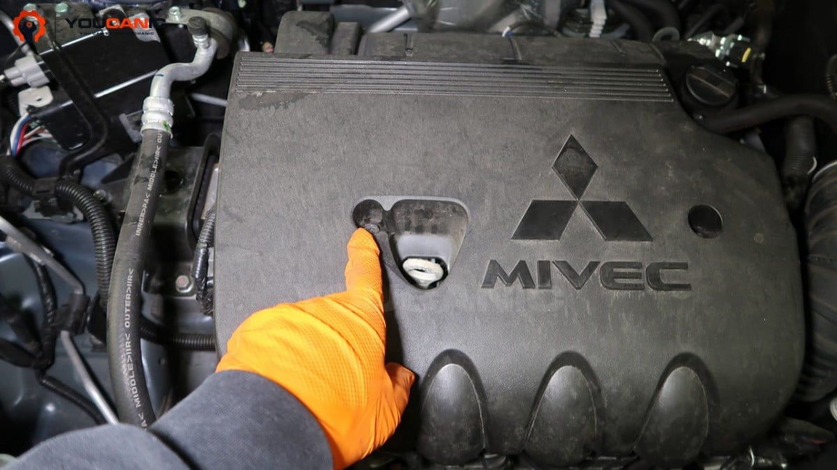 Remove mitsubishi engine cover