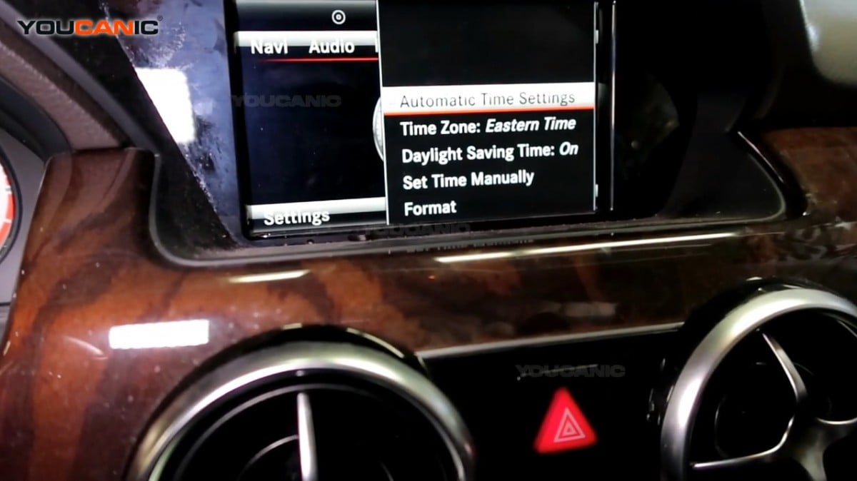 Set Time Clock on Mercedes Benz GLK Class.