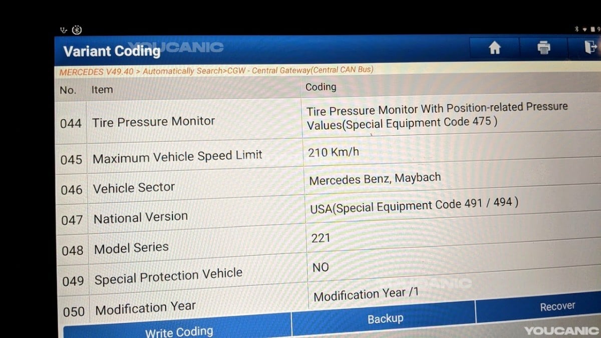 Disable Code Out Mercedes TPMS