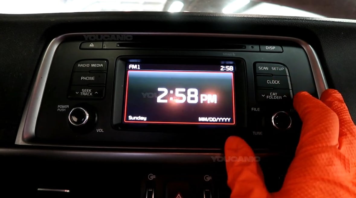 Time Clock on the Car Stereo.