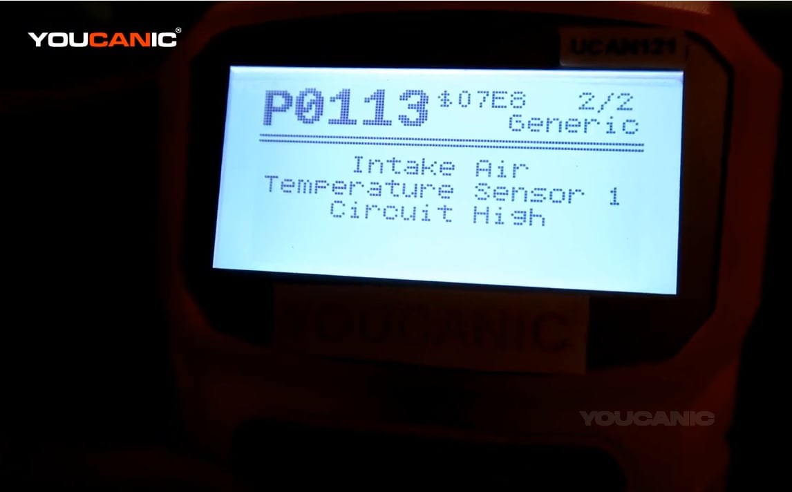 Fault Code P0113 Intake Air Temperature Sensor 1 Circuit High.