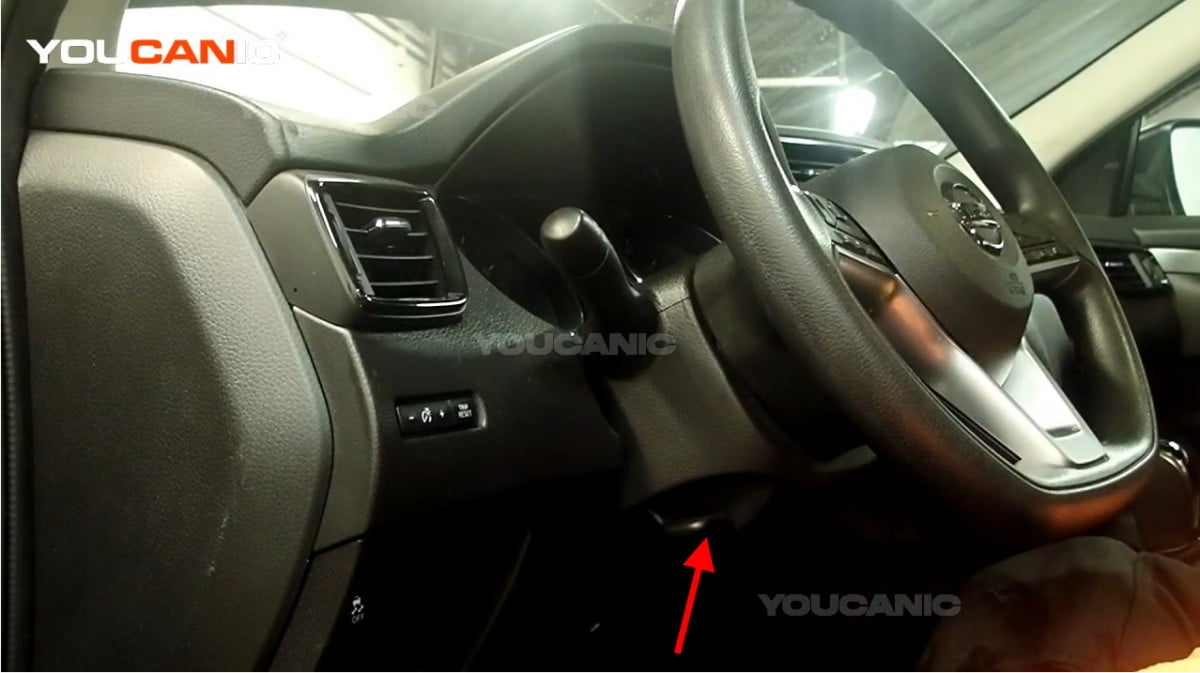The Adjust Lever for the Steering Wheel.